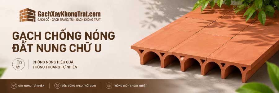 Gạch Chống Nóng đất Nung Chữ U