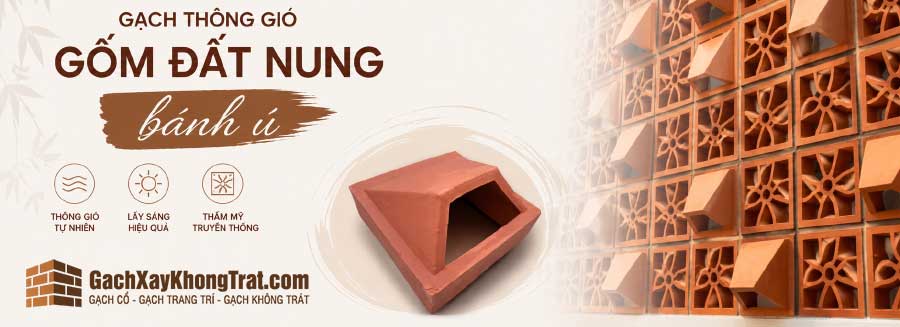 Gạch Thông Gió Gốm đất Nung Bánh ú